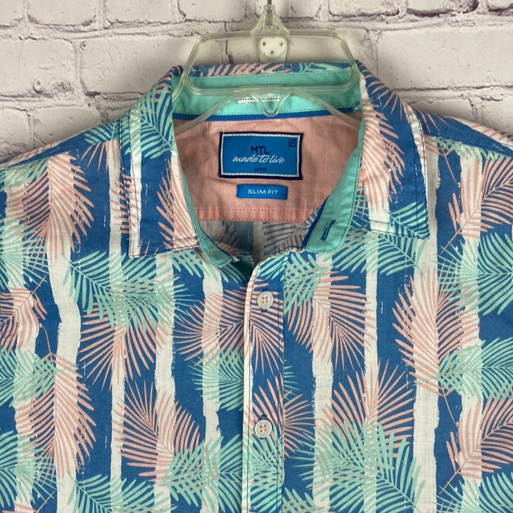 MTL Apparel Mens Pastel Coloured Slim Fit Button Down Shirt. Size: Medium - Picture 2 of 11